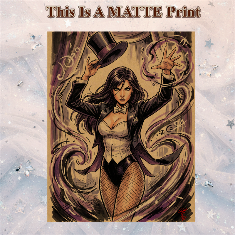 Zatanna Art Illustration Hard Signed 8.5x11in Fine Art PRINT