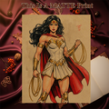 Wonder Woman Art Illustration Hard Signed 8.5x11in Fine Art PRINT