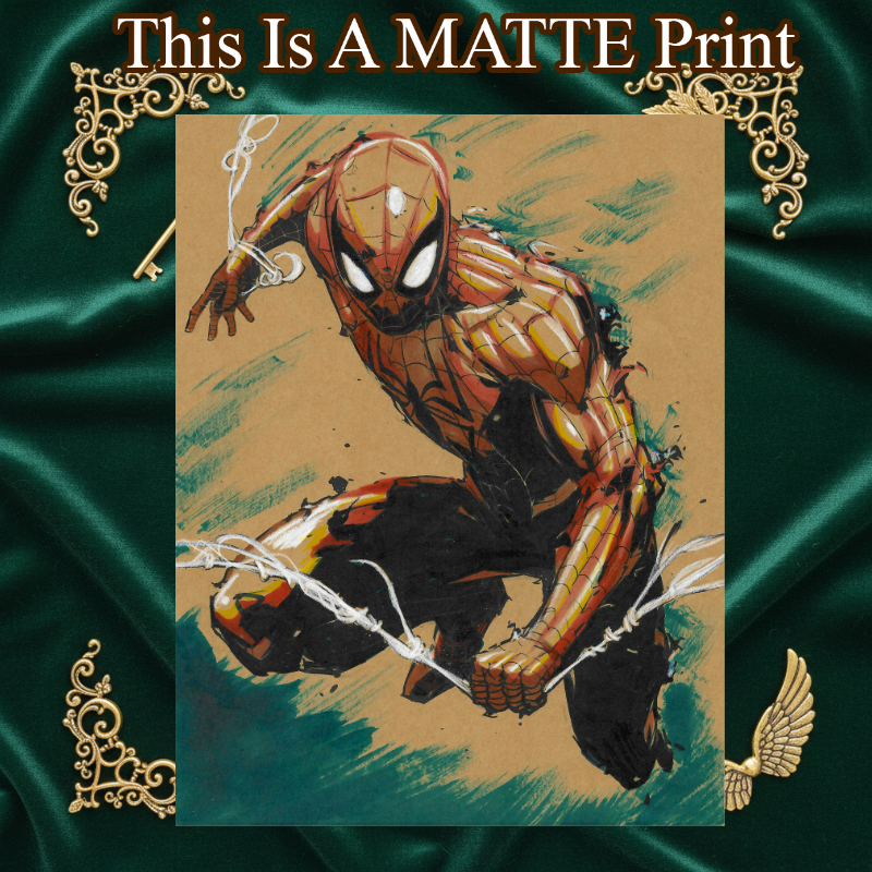 Spider-Man Art Illustration Hard Signed 8.5x11in Fine Art PRINT