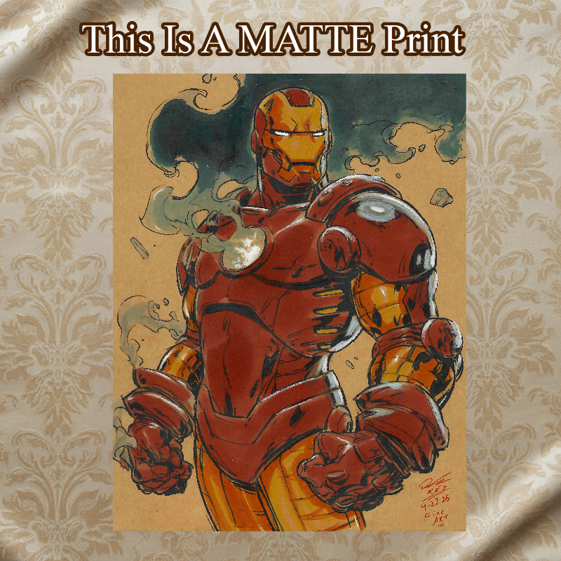 Ironman Art Illustration Hard Signed 8.5x11in Fine Art PRINT
