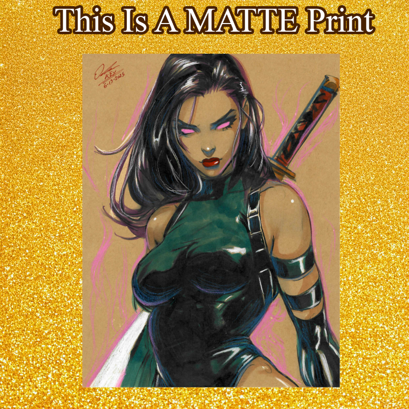 Psylocke Art Illustration Hard Signed 8.5x11in Fine Art PRINT