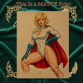 Power Girl Art Illustration Hard Signed 8.5x11in Fine Art PRINT