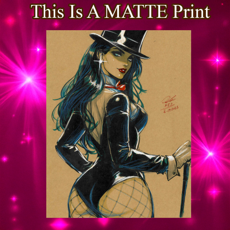 Zatanna Art Illustration Hard Signed 8.5x11in Fine Art PRINT