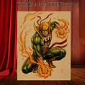 Iron Fist Art Illustration Hard Signed 8.5x11in Fine Art PRINT