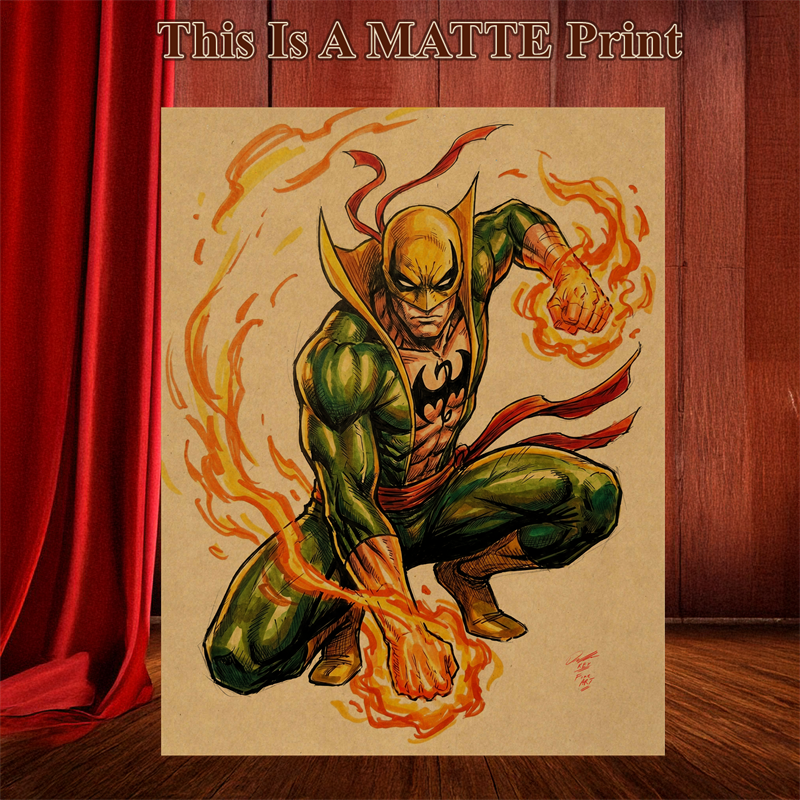 Iron Fist Art Illustration Hard Signed 8.5x11in Fine Art PRINT