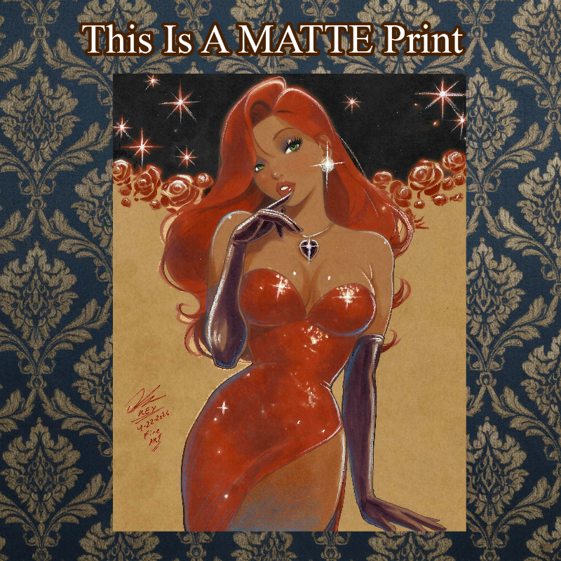 Jessica Rabbit Art Illustration Hard Signed 8.5x11in Fine Art PRINT