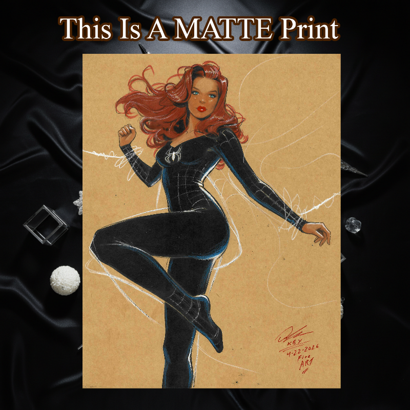 Mary Jane Art Illustration Hard Signed 8.5x11in Fine Art PRINT