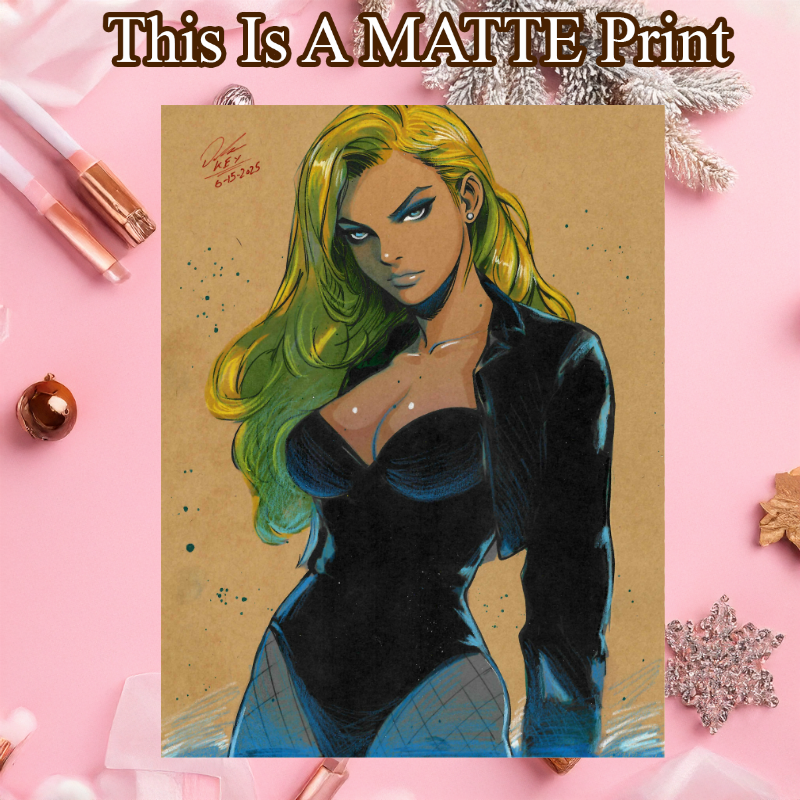 Black Canary Art Illustration Hard Signed 8.5x11in Fine Art PRINT