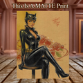 Catwoman Art Illustration Hard Signed 8.5x11in Fine Art PRINT