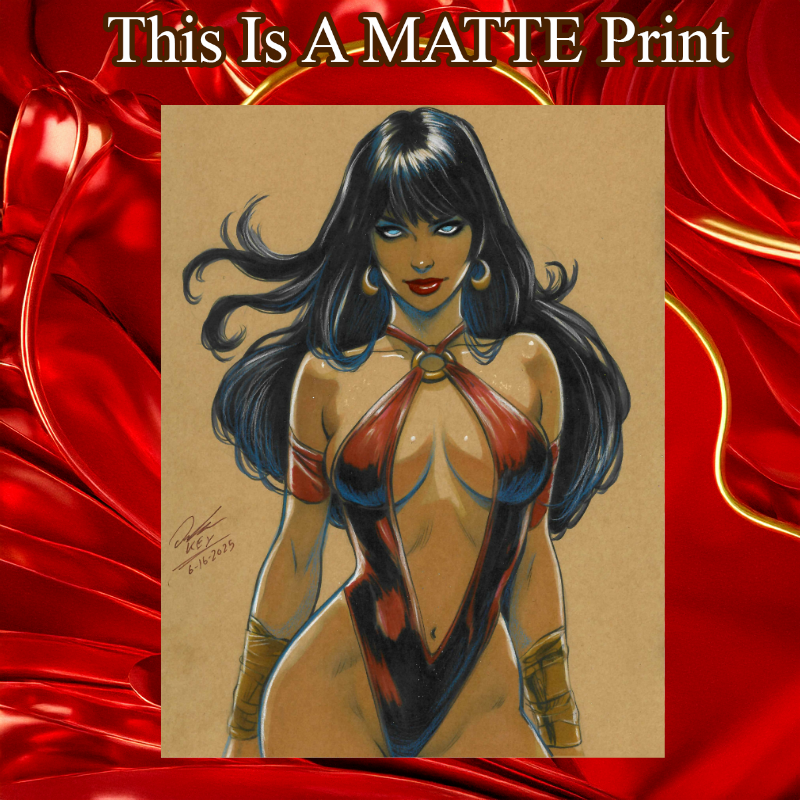 Vampirella Art Illustration Hard Signed 8.5x11in Fine Art PRINT