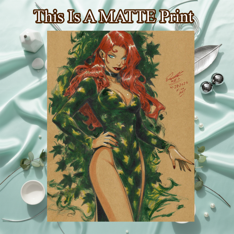 Poison Ivy Art Illustration Hard Signed 8.5x11in Fine Art PRINT