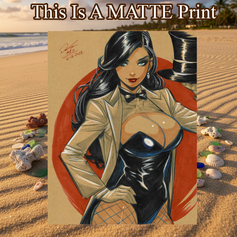 Zatanna Art Illustration Hard Signed 8.5x11in Fine Art PRINT