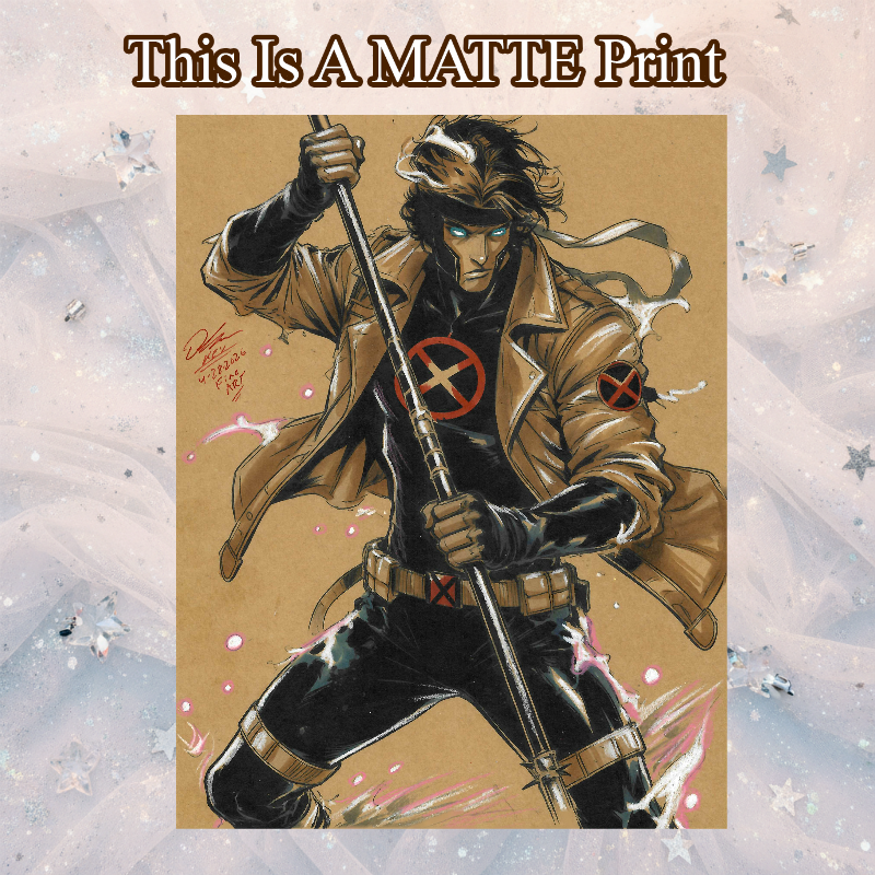 Gambit Art Illustration Hard Signed 8.5x11in Fine Art PRINT