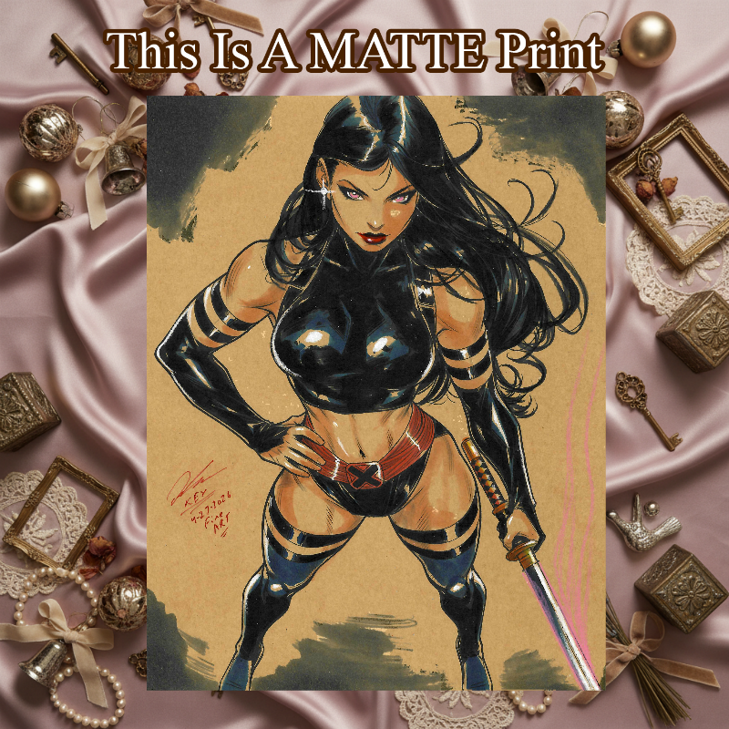 Psylocke Art Illustration Hard Signed 8.5x11in Fine Art PRINT
