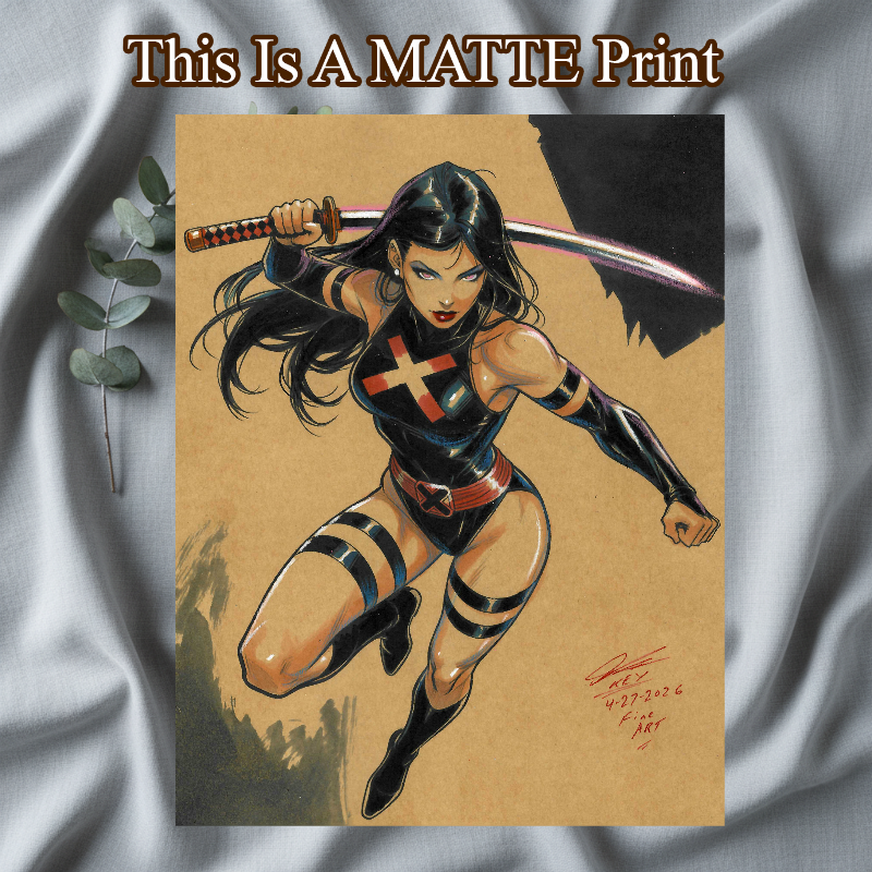 Psylocke Art Illustration Hard Signed 8.5x11in Fine Art PRINT