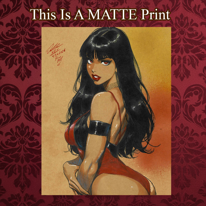 Vampirella Art Illustration Hard Signed 8.5x11in Fine Art PRINT