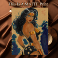 Wonder Woman Art Illustration Hard Signed 8.5x11in Fine Art PRINT