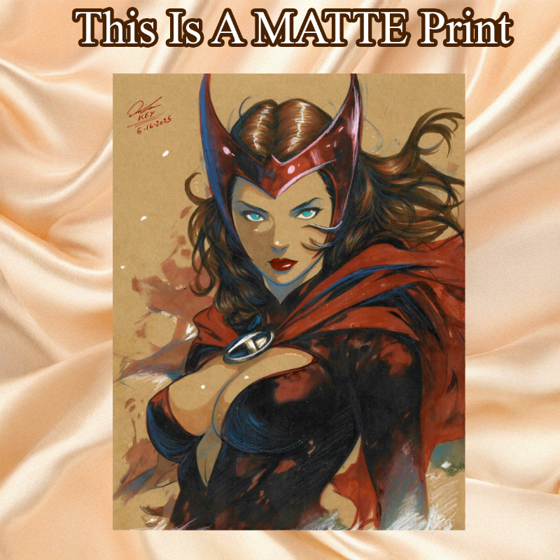 Scarlet Witch Art Illustration Hard Signed 8.5x11in Fine Art PRINT