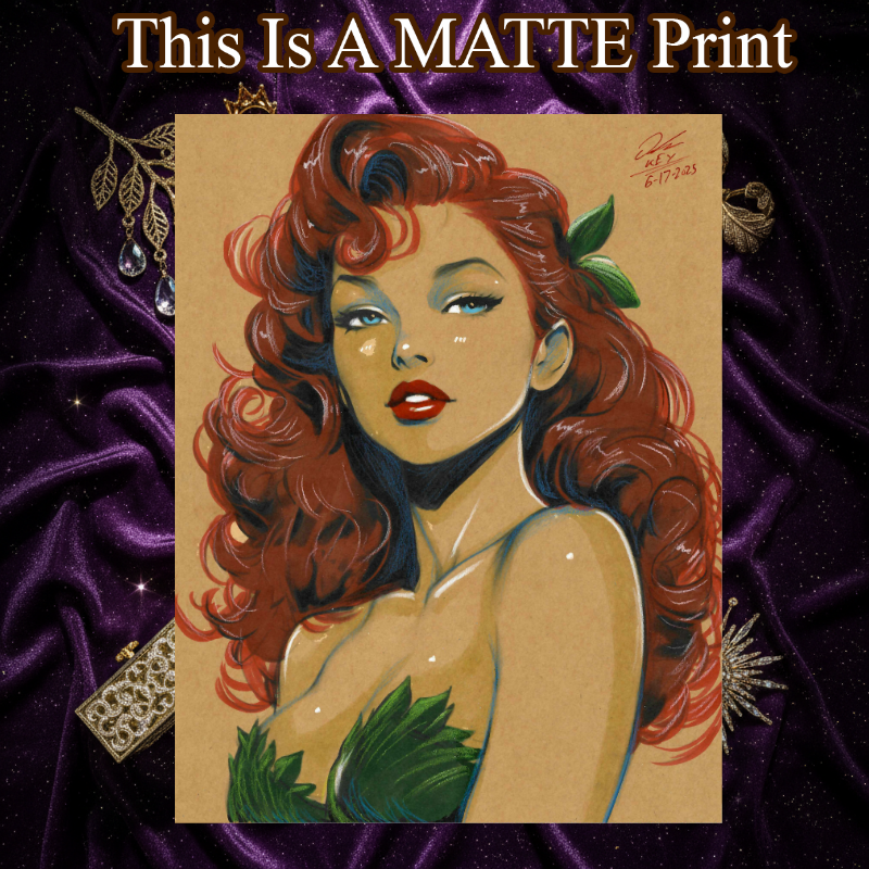 Poison Ivy Art Illustration Hard Signed 8.5x11in Fine Art PRINT