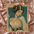 Princess Leia Art Illustration Hard Signed 8.5x11in Fine Art PRINT