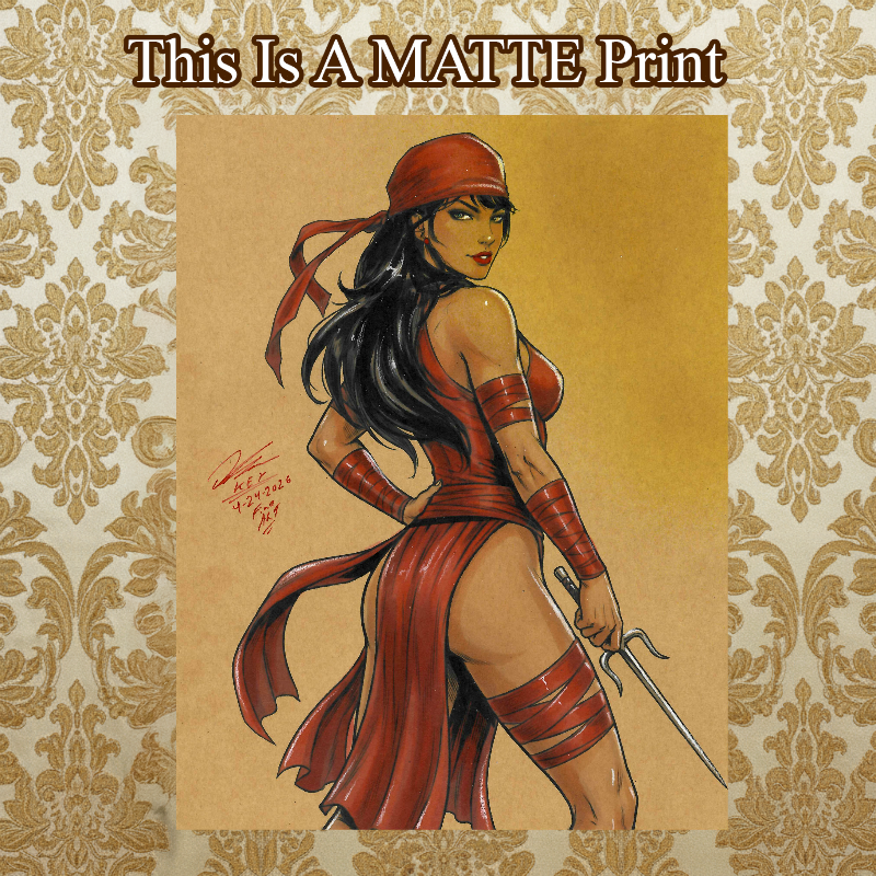 Elektra Art Illustration Hard Signed 8.5x11in Fine Art PRINT
