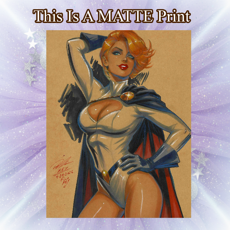 Power Girl Art Illustration Hard Signed 8.5x11in Fine Art PRINT