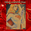 Supergirl Art Illustration Hard Signed 8.5x11in Fine Art PRINT