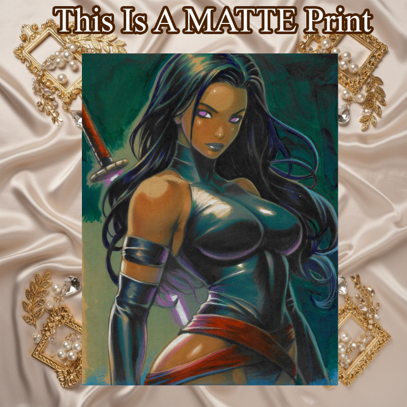 Psylocke Art Illustration Hard Signed 8.5x11in Fine Art PRINT