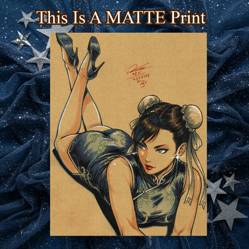 Chun Li Art Illustration Hard Signed 8.5x11in Fine Art PRINT