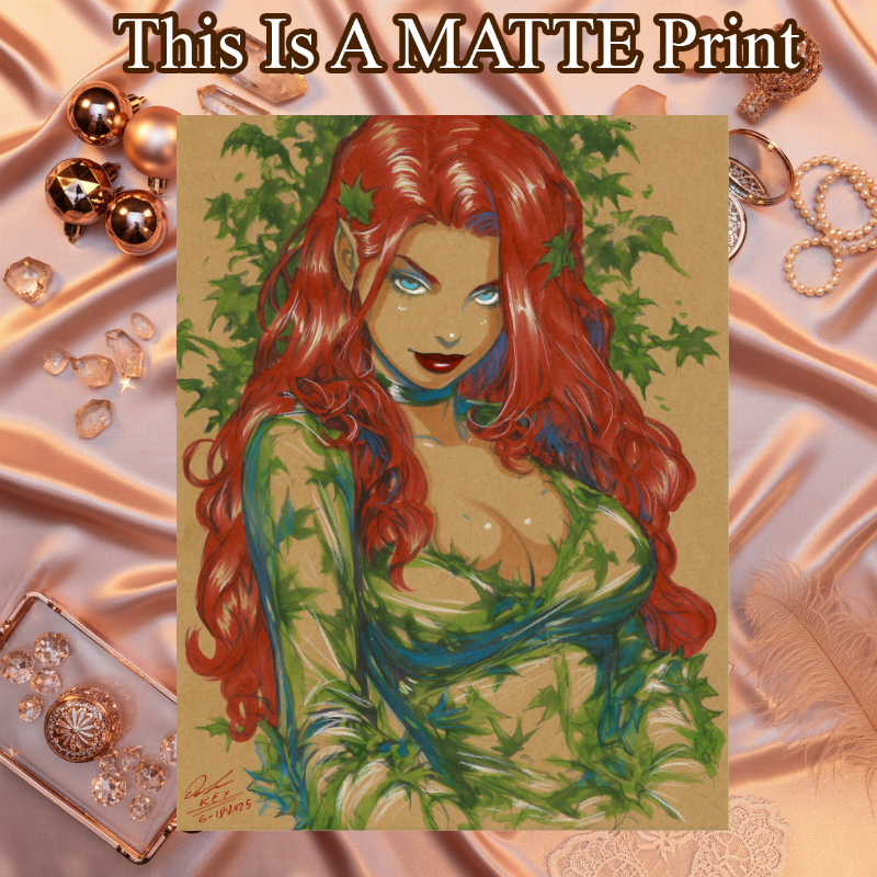 Poison Ivy Art Illustration Hard Signed 8.5x11in Fine Art PRINT