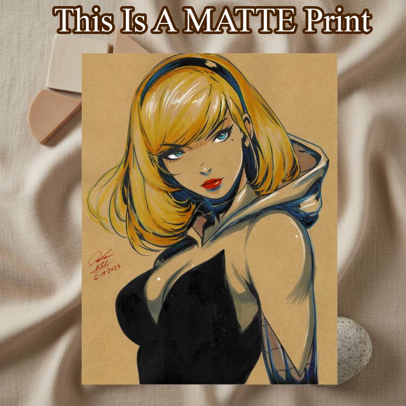 Gwen Stacy Art Illustration Hard Signed 8.5x11in Fine Art PRINT