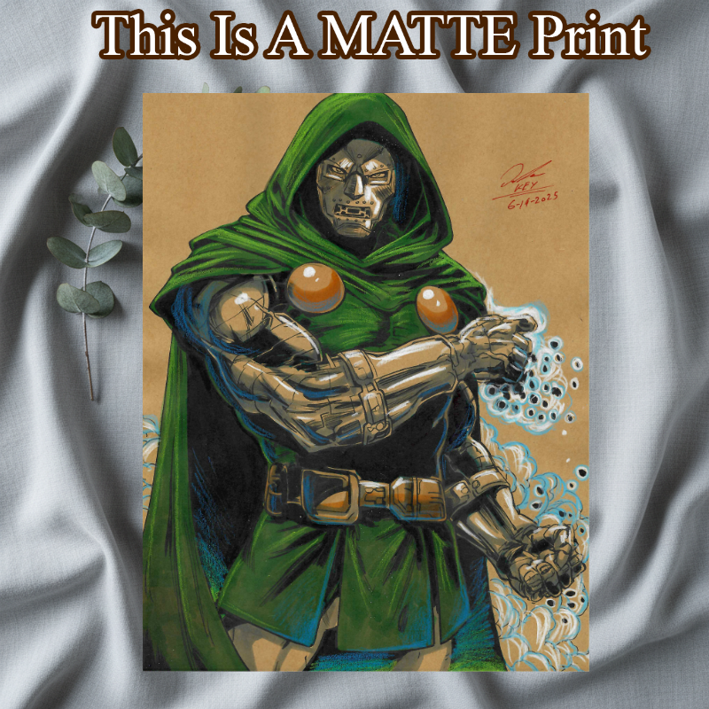 Dr Doom Art Illustration Hard Signed 8.5x11in Fine Art PRINT