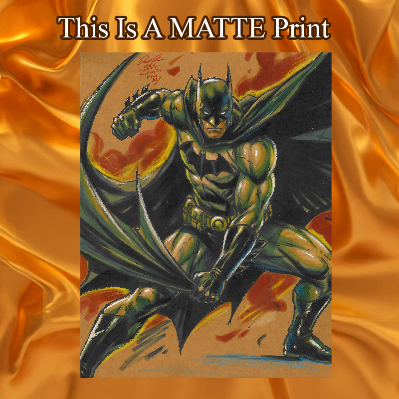 Batman Art Illustration Hard Signed 8.5x11in Fine Art PRINT