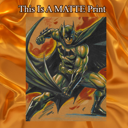 Batman Art Illustration Hard Signed 8.5x11in Fine Art PRINT