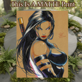 Psylocke Art Illustration Hard Signed 8.5x11in Fine Art PRINT