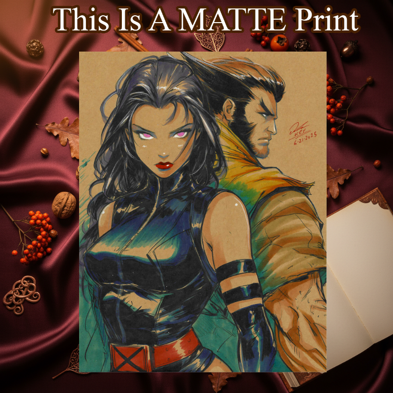Psylocke Art Illustration Hard Signed 8.5x11in Fine Art PRINT