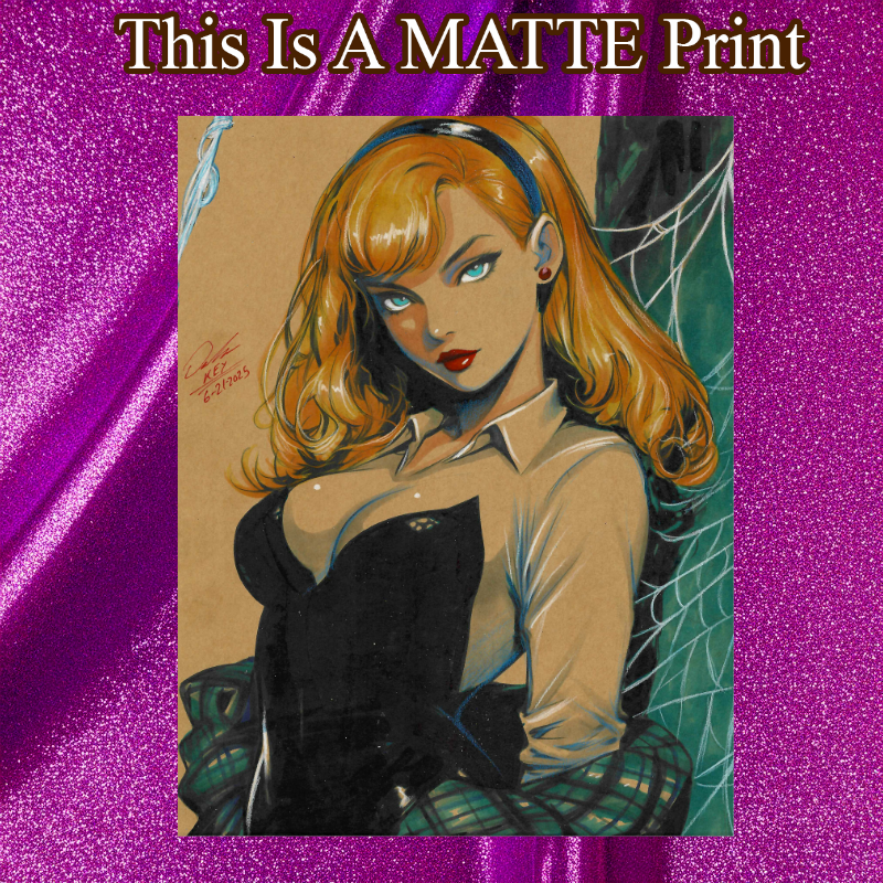 Gwen Stacy Art Illustration Hard Signed 8.5x11in Fine Art PRINT