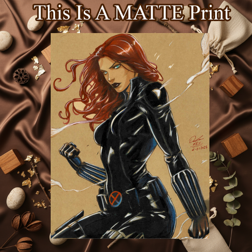 Black Widow Art Illustration Hard Signed 8.5x11in Fine Art PRINT