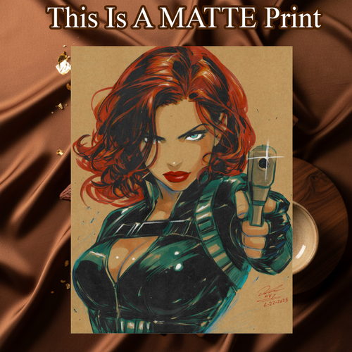 Black Widow Art Illustration Hard Signed 8.5x11in Fine Art PRINT