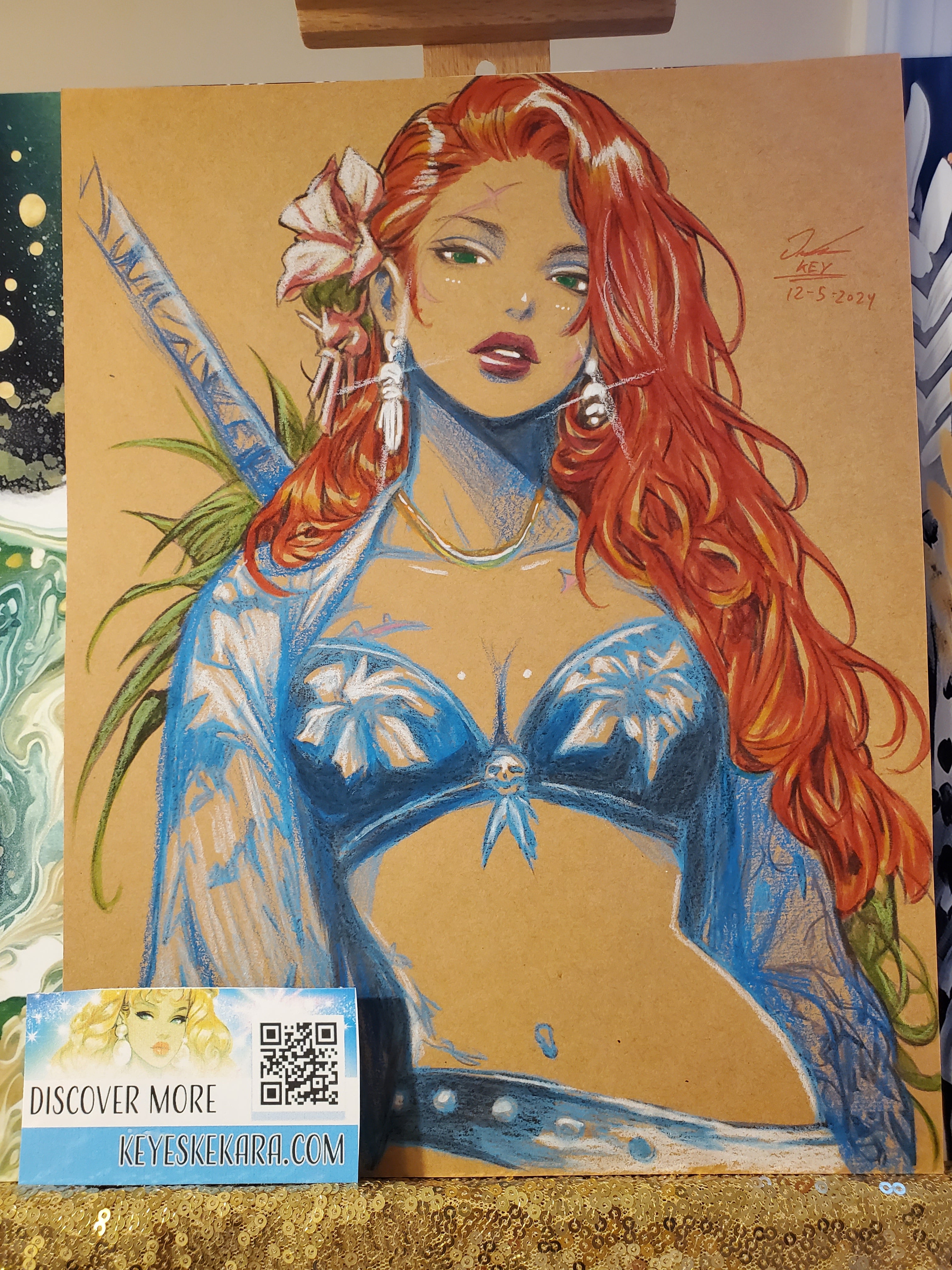 Jungle Girl OC Comic Art Original Fine Mixed Media | Rare 1 of 1 | COA Included | 8.5x11 on Premium Archival Cardstock