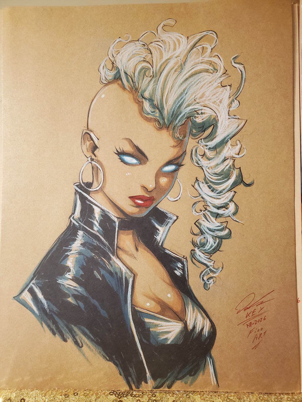 Storm Comic Art Original Fine Mixed Media | Rare 1 of 1 | COA Included | 8.5x11 on Premium Archival Cardstock