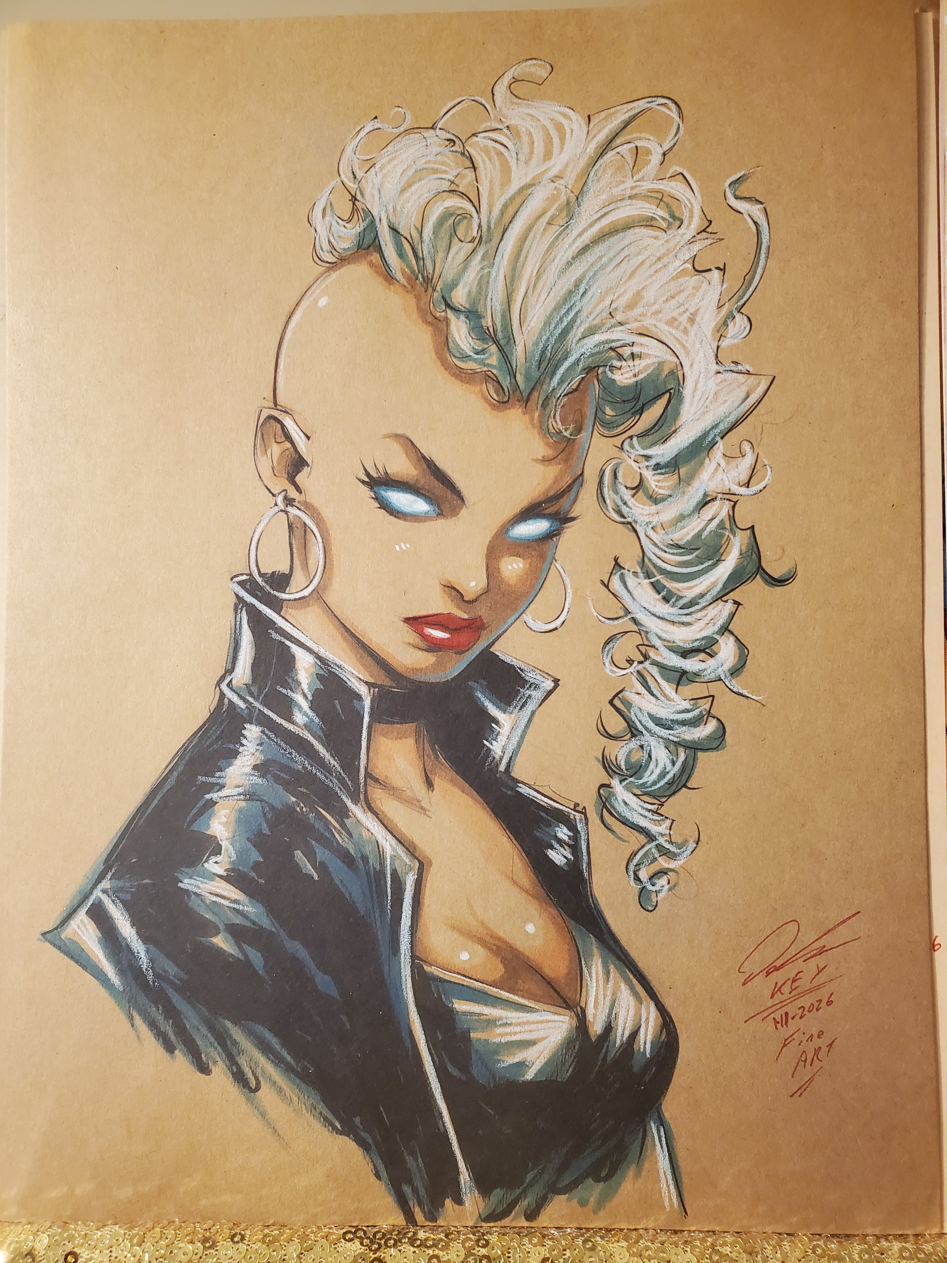 Storm Comic Art Original Fine Mixed Media | Rare 1 of 1 | COA Included | 8.5x11 on Premium Archival Cardstock