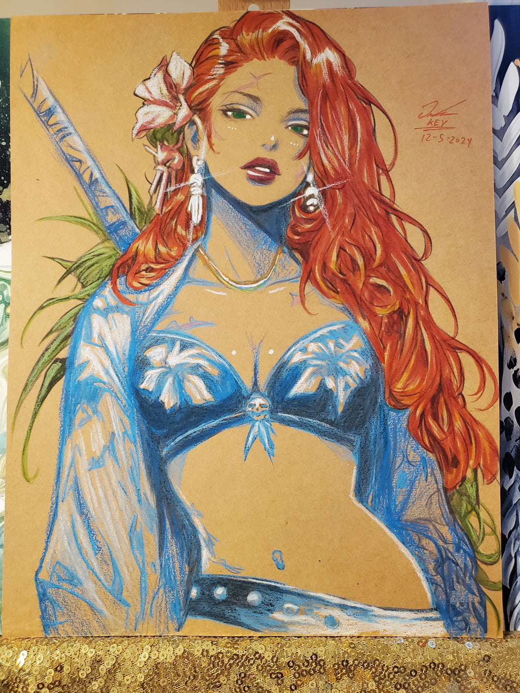 Jungle Girl OC Comic Art Original Fine Mixed Media | Rare 1 of 1 | COA Included | 8.5x11 on Premium Archival Cardstock