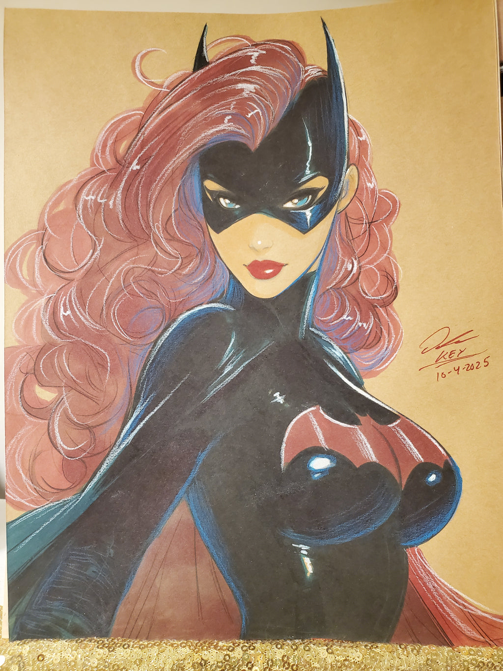 Batgirl Comic Art Original Fine Mixed Media | Rare 1 of 1 | COA Included | 8.5x11 on Premium Archival Cardstock