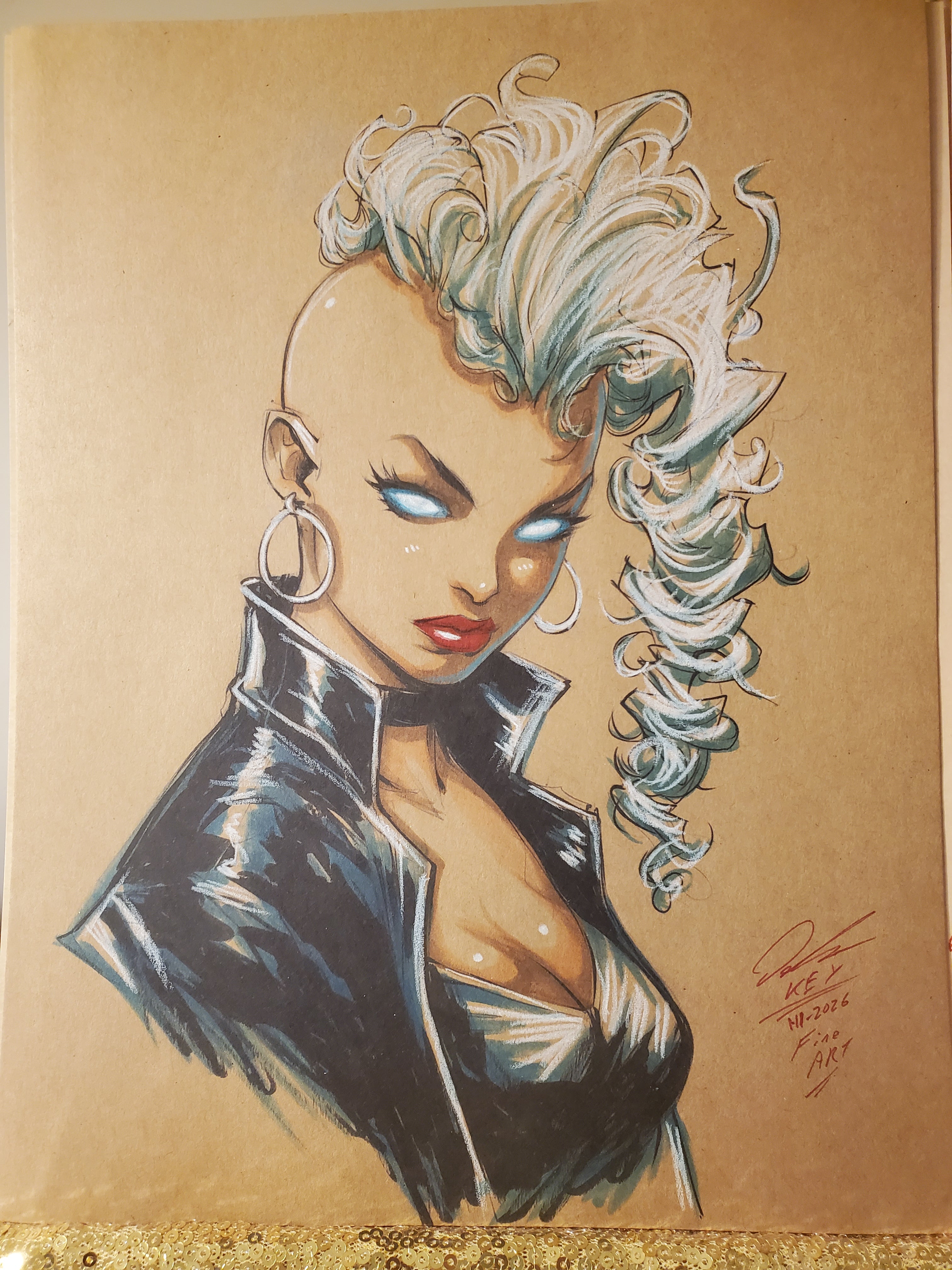 Storm Comic Art Original Fine Mixed Media | Rare 1 of 1 | COA Included | 8.5x11 on Premium Archival Cardstock