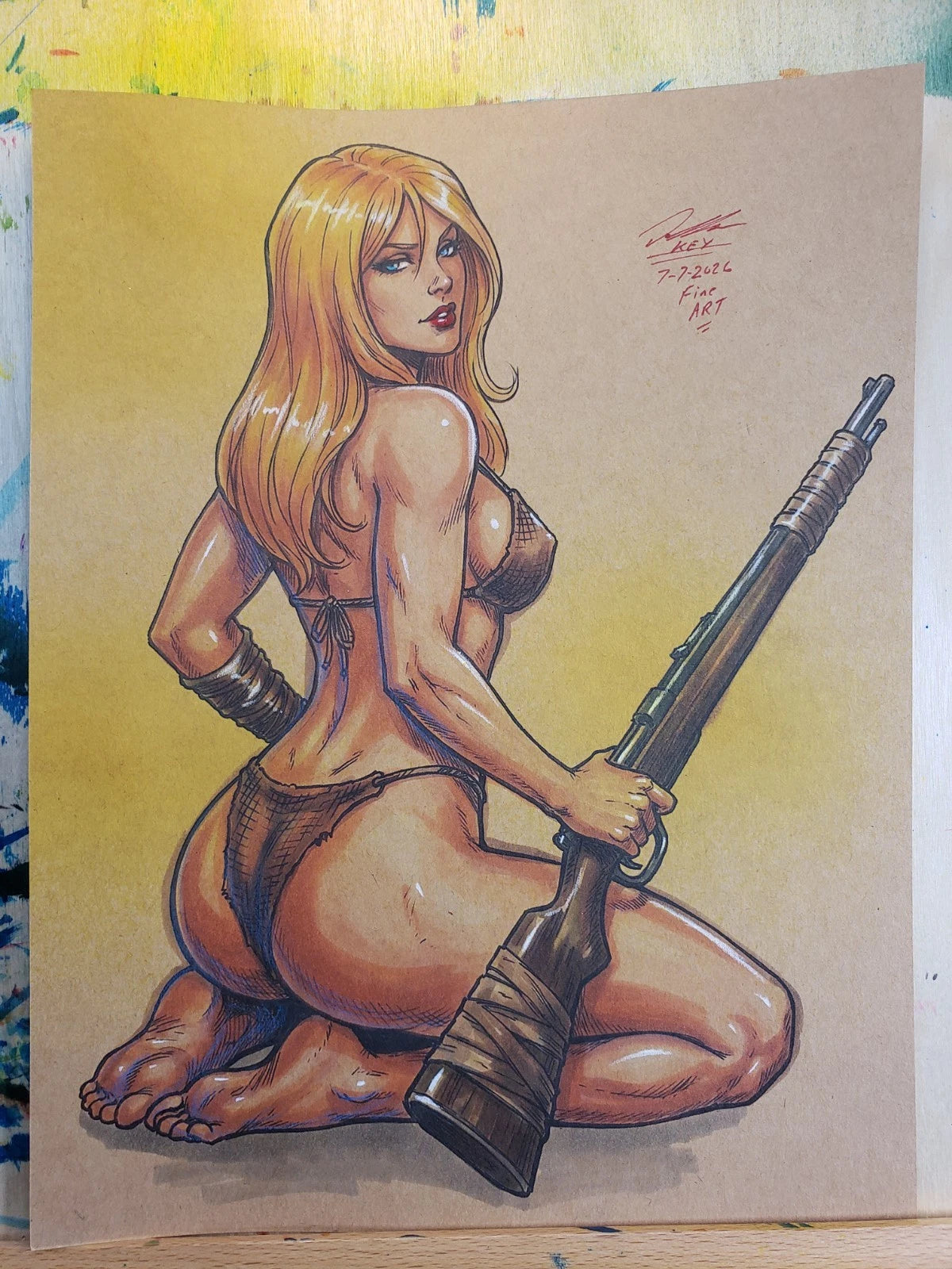 Shanna Comic Art Original Fine Mixed Media | Rare 1 of 1 | COA Included | 8.5x11 on Premium Archival Cardstock