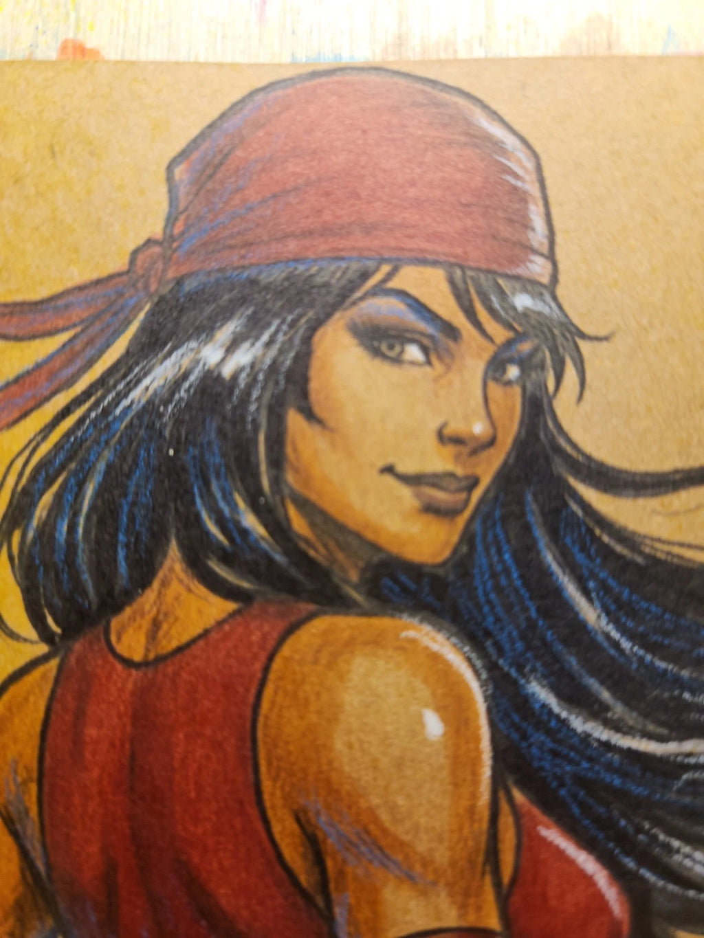 Elektra Comic Art Original Fine Mixed Media | Rare 1 of 1 | COA Included | 8.5x11 on Premium Archival Cardstock