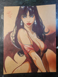 Vampirella Comic Art Original Fine Mixed Media | Rare 1 of 1 | COA Included | 8.5x11 on Premium Archival Cardstock