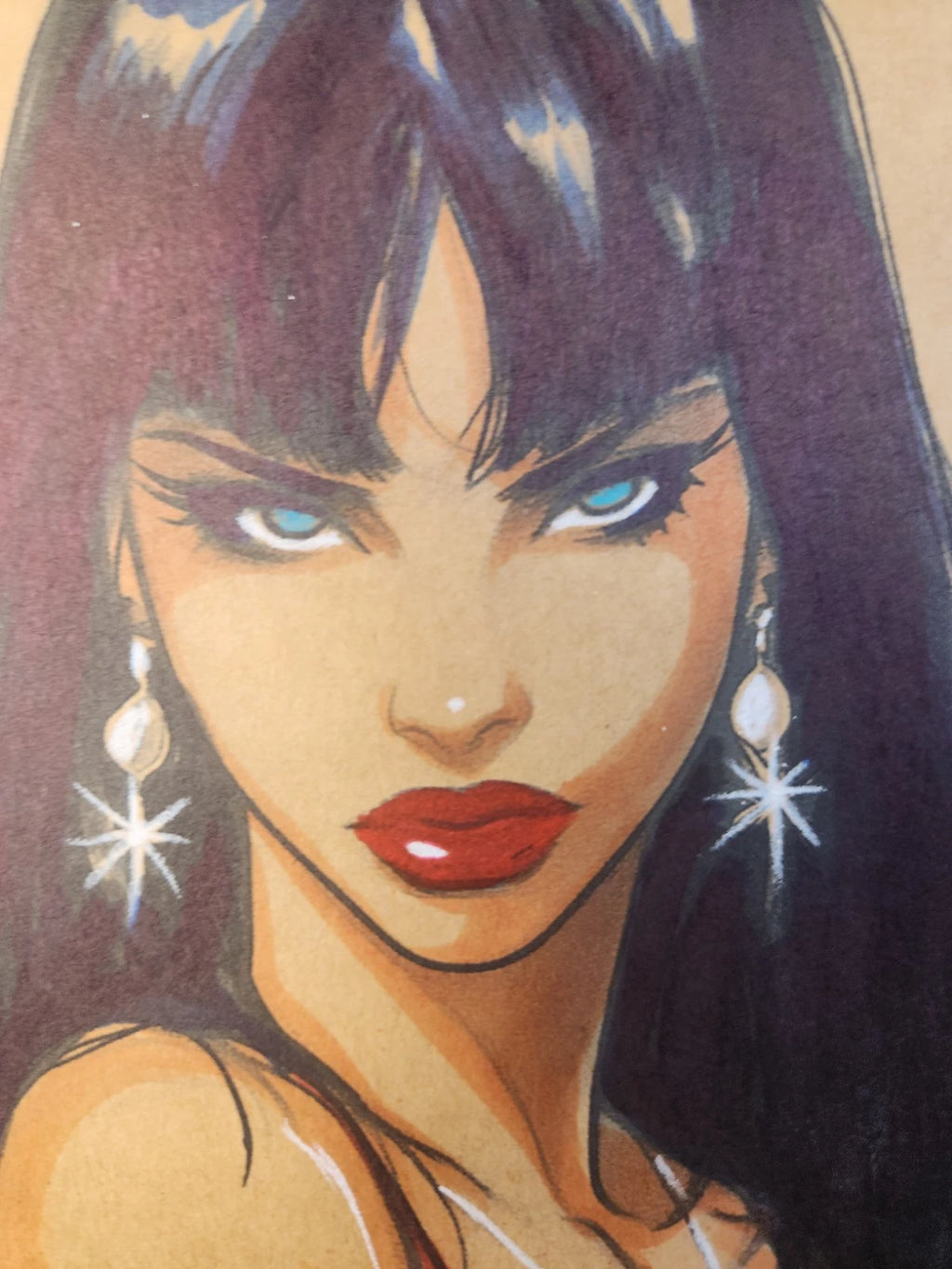 Vampirella Comic Art Original Fine Mixed Media | Rare 1 of 1 | COA Included | 8.5x11 on Premium Archival Cardstock
