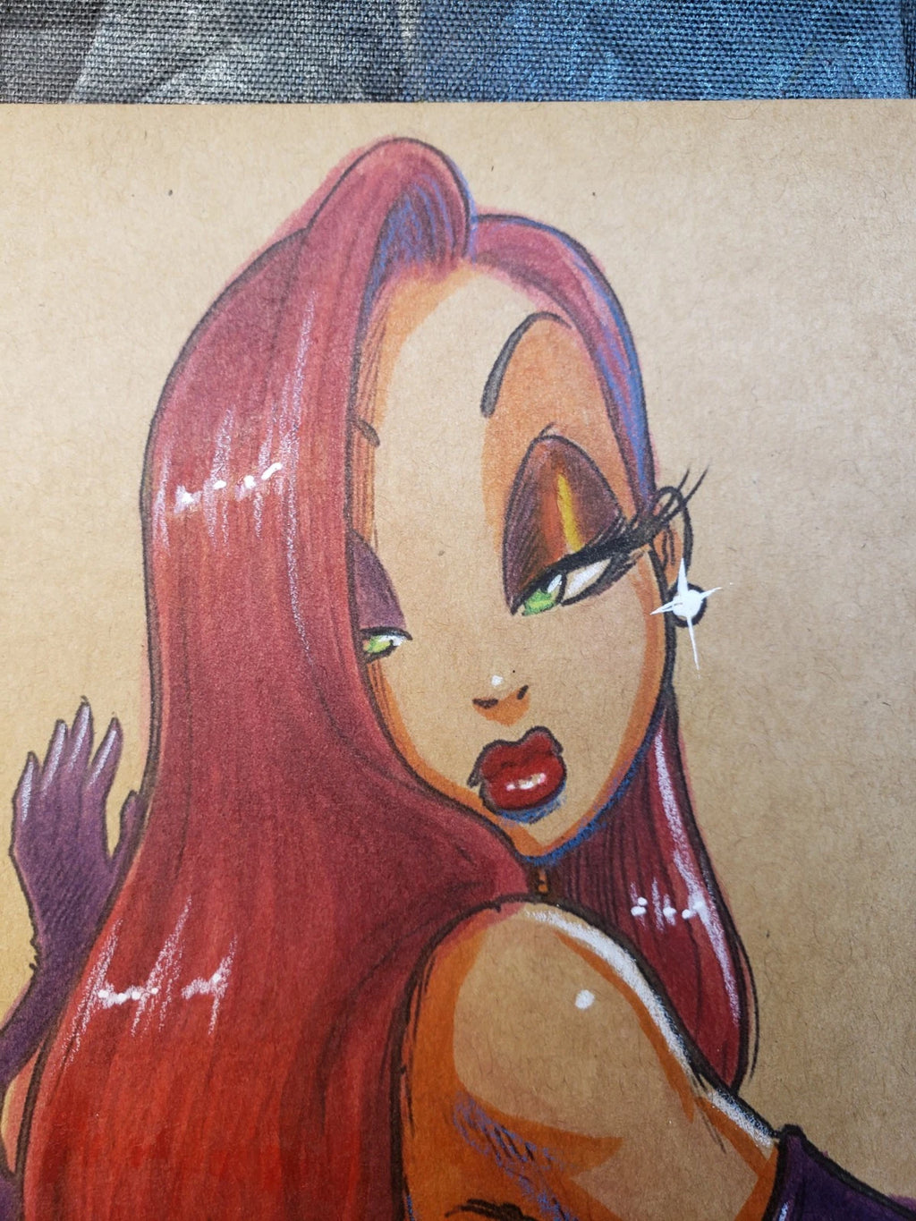 Jessica Rabbit Comic Art Original Fine Mixed Media | Rare 1 of 1 | COA Included | 8.5x11 on Premium Archival Cardstock